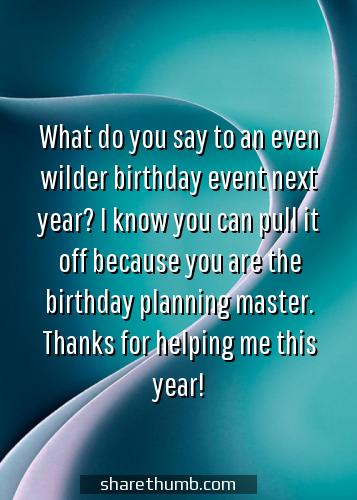 birthday thanking words